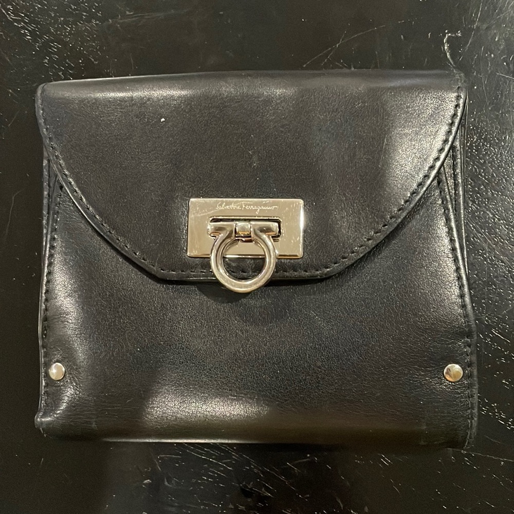 Salvatore Ferragamo black leather wallet